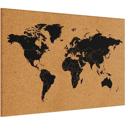 ALLboards Korková tabule MAPA SVĚTA 90 x 60 cm