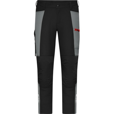 James & Nicholson JN 1884 Kalhoty do pasu strečové unisex Černá/šedá metal