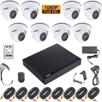 Secutek XVR2008DB20 8x vnútorné dome kamery 2TB