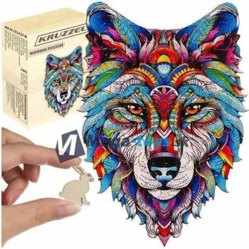Kruzzel 24552 Drevené puzzle vlk, 170 ks