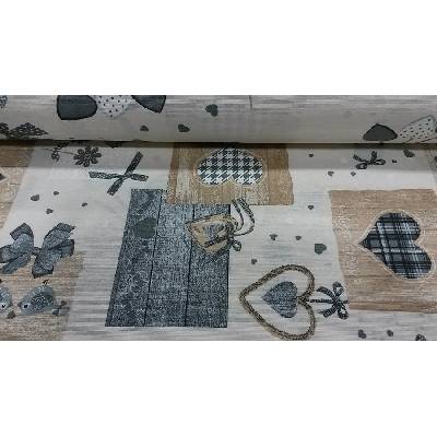 Dekorační látka TM PATCHWORK beige šíře 140 cm