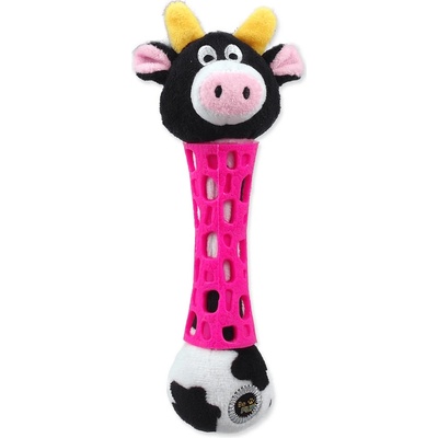 Be Fun Hračka krava plyšová s TPR gumou pre šteňa 17 cm