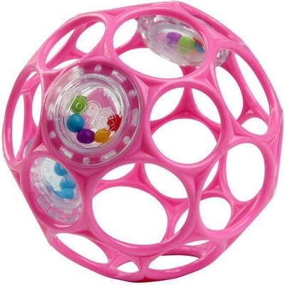Bright Starts Loptička OBALL RATTLE s hrkálkou 10 cm Růžová