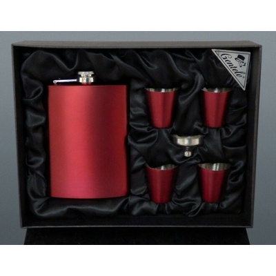 Súprava BURGUNDY ploskačka 240 ml + 4 ks štamperlíkov 35 ml