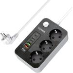 Lavar РАЗКЛОНИТЕЛ 3 ГНЕЗДА С 2 usb-a И 3 usb-c ЧЕРЕН lavar (3800501485446)