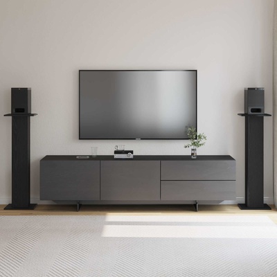 vidaXL Стойки за високоговорители 2 бр. Черния дъб 30 x 30 x 95 cm (868057)