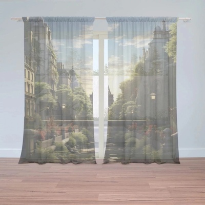 Záclony Paříž Eifellova věž Art: 2 ks - 150x250 cm - Sablio