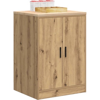 vidaXL Гаражен шкаф за съхранение, дъб артизан, 60x51x85 см, бор масив (860579)