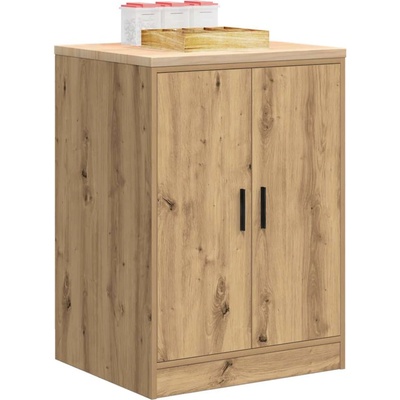 vidaXL Гаражен шкаф за съхранение, дъб артизан, 60x51x85 см, бор масив (860579)