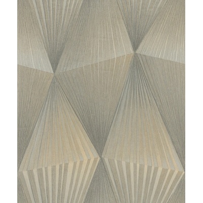 Rasch 370706 Samolepicí tapeta Cairo, geometrický 3D motiv, béžová, šedá, rozměry 0,53 x 6 m