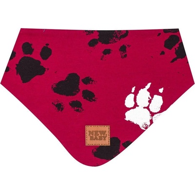 NEW BABY Kojenecký bavlněný šátek na krk New Baby Paw tmavě růžový S – Zboží Mobilmania