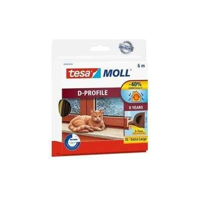 tesamoll Gumové těsnění hnědé na okna a dveře D profil 6 m 05393-00103-00