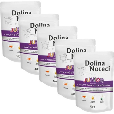 Dolina Noteci Долина Нотечи Премиум Джуниор Богат С Кролешки Черен Дроб 5 x 300 г