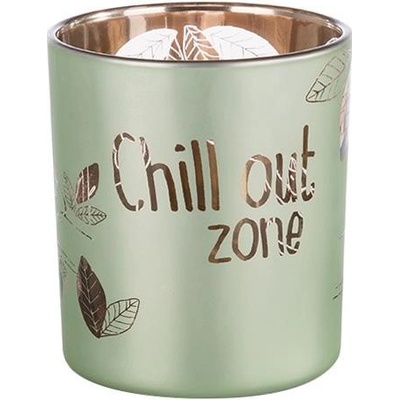 Svícen skleněný Nici "Chill out zone", barva zelená