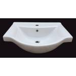 Inter Ceramic Мивка за баня 55х49 см, порцеланова за поставяне върху шкаф, бяла (5855)
