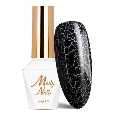 Molly Nails gél lak Crackle Gel čierny Nr 158 8 g