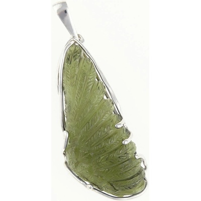 My Moldavite Stříbrný přívěsek s přírodním vltavínem křídlo 26 244