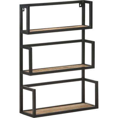vidaXL Рафт за стена, 60x20x85 см, грубо мангово дърво (321074)