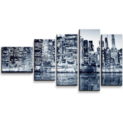Sablio Obraz - 5-dílný Nočný New York - 100x60 cm