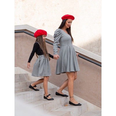 Dievčenská sukňa na traky ELEGANCE elegance ciernobiela