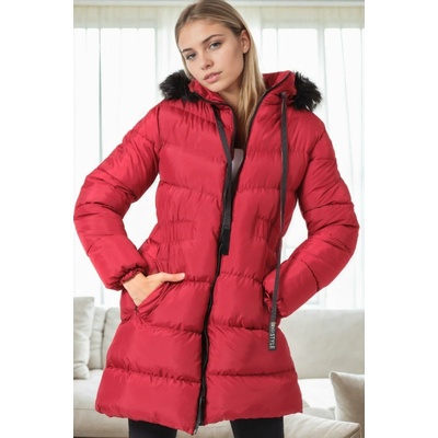 Dewberry Z9764 WOMEN'S COAT-BURGUNDY