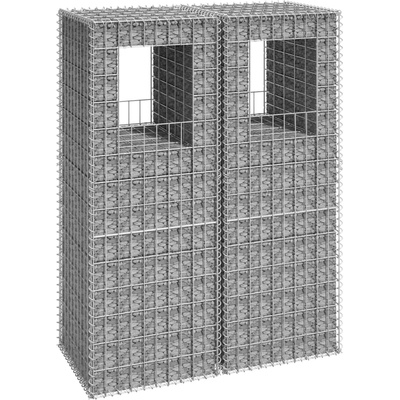 vidaXL Габионни кошници стълб, 2 бр, 50x50x140 cм, желязо (151271)