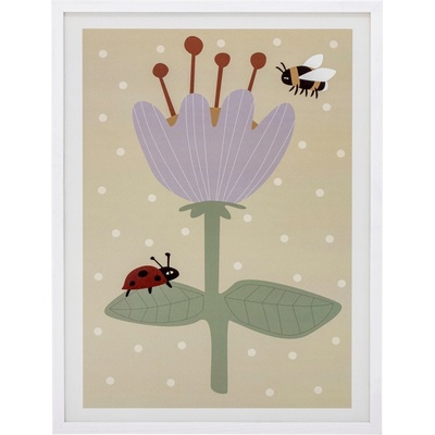 Bloomingville dřevěný obraz FLOWER do dětského pokoje, 32 x 42 cm