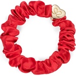 By Eloise London Gold Heart Silk Scrunchie цвят Cherry Red