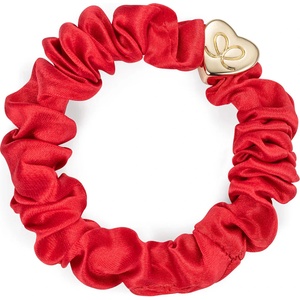 By Eloise London Gold Heart Silk Scrunchie цвят Cherry Red