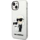 Pouzdro Karl Lagerfeld IML Glitter Karl and Choupette NFT iPhone 14 Plus čiré