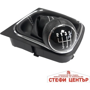 Paolo Топка за скоростен лост с маншон съвместима с VW Golf V / VI 03-12 с 6 скорости - бял конец (58335) - steficenter