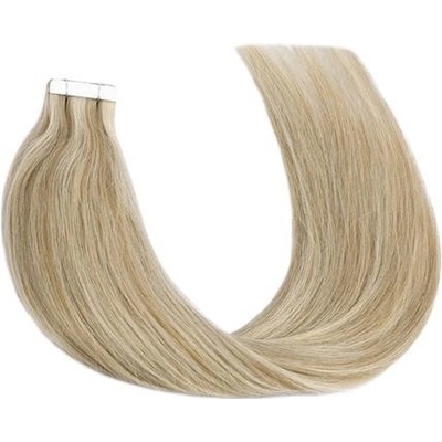 Vlasové PU pásky tape in na prodlužování vlasů 50cm balayage 18/60 nejsvětlejší hnědá / platina