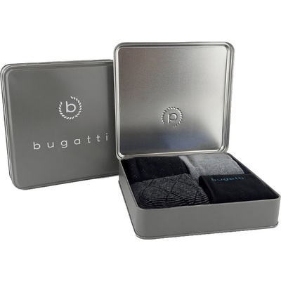 Bugatti 4 PACK pánské ponožky 6359X-610 black