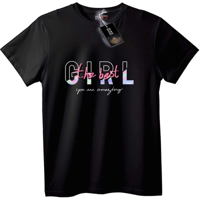 NOONEBRAND Тениска Най-добрата Момиче - Ти си Невероятна - 3XL, Black