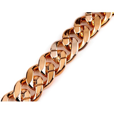 Designový řetěz na kabelku růžové zlato