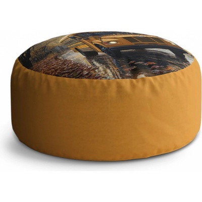 Sablio Taburet Circle Žlutý školní autobus: 40x50 cm