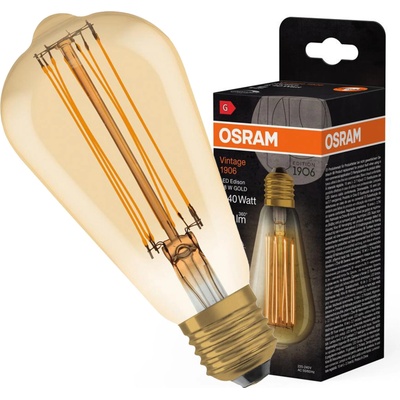 Osram ST64 Edison E27 5,8W = 40W 470 lm 2200K Warm Filament Dimmable Vintage 1906