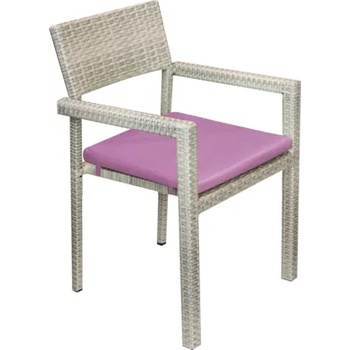 Horecano ГР-Стол с подлакътник (pvc ратан/алуминиева рамка) СИВА ВЪЗГЛАВНИЦА 2 цвята (0195223)