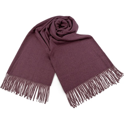 Šátek typu pashmina s třásněmi malé 13 lila tmavá