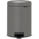Brabantia Кош за смет с педал Brabantia NewIcon 5L, Mineral Concrete Grey (1001097)