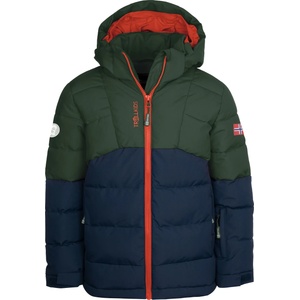 TROLLKIDS Детско зимно яке Trollkids Kid's Gryllefjord Jacket Winter jacket - Forest Green / Navy / Flame Orange - размер 128 (EU) (703-2828-0316)