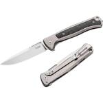 lionSTEEL skinny sk01 gy / Леко джобно ножче с традиционни форми с титаниева дръжка и цветна карбонова вложка - сиво (lion0280)