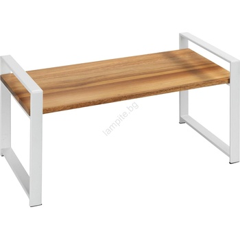 WENKO 53027100 - Полица LOUISA 40x20 cm бяла/кафява (WE0500)