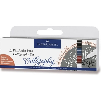 Faber-Castell 167504 Pitt Artist Pen Calligraphy 4 ks tmavé farby