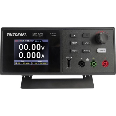 VOLTCRAFT DSP-3005 laboratorní zdroj s nastavitelným napětím, 0 - 30 V, 0 - 5 A, 150 W, zástrčka USB 2.0 A, lze dálkově