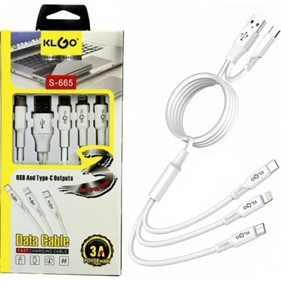 Hama Кабел 4 в 1, KLGO S-665, силиконов, USB-A(м) и USB-C(м) към MICRO USB(м), USB-C(м) и Apple lightinig