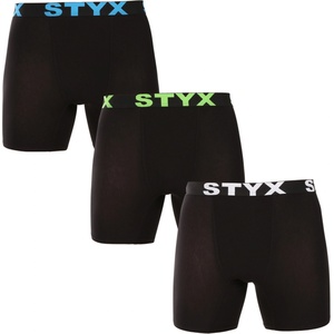 Styx Комплект от три - мъжки боксерки Styx long спортна гума черни Styx | Cheren | МЪЖЕ | L