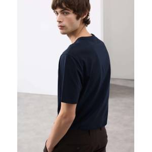 Marks & Spencer Тениска с V-образно деколте, от чиста памук Supima® Marks & Spencer морско синя Marks & Spencer | Sin | МЪЖЕ | S REG