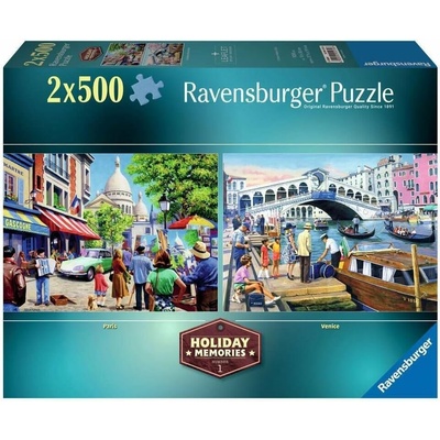 Ravensburger 2x500 dílků Vzpomínky na prázdniny č. 1 Paříž a Benátky