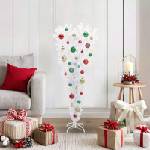 vidaXL С изкуствено коледно дърво с поставка Бяло 120 cm PVC и стомана (3426696)
